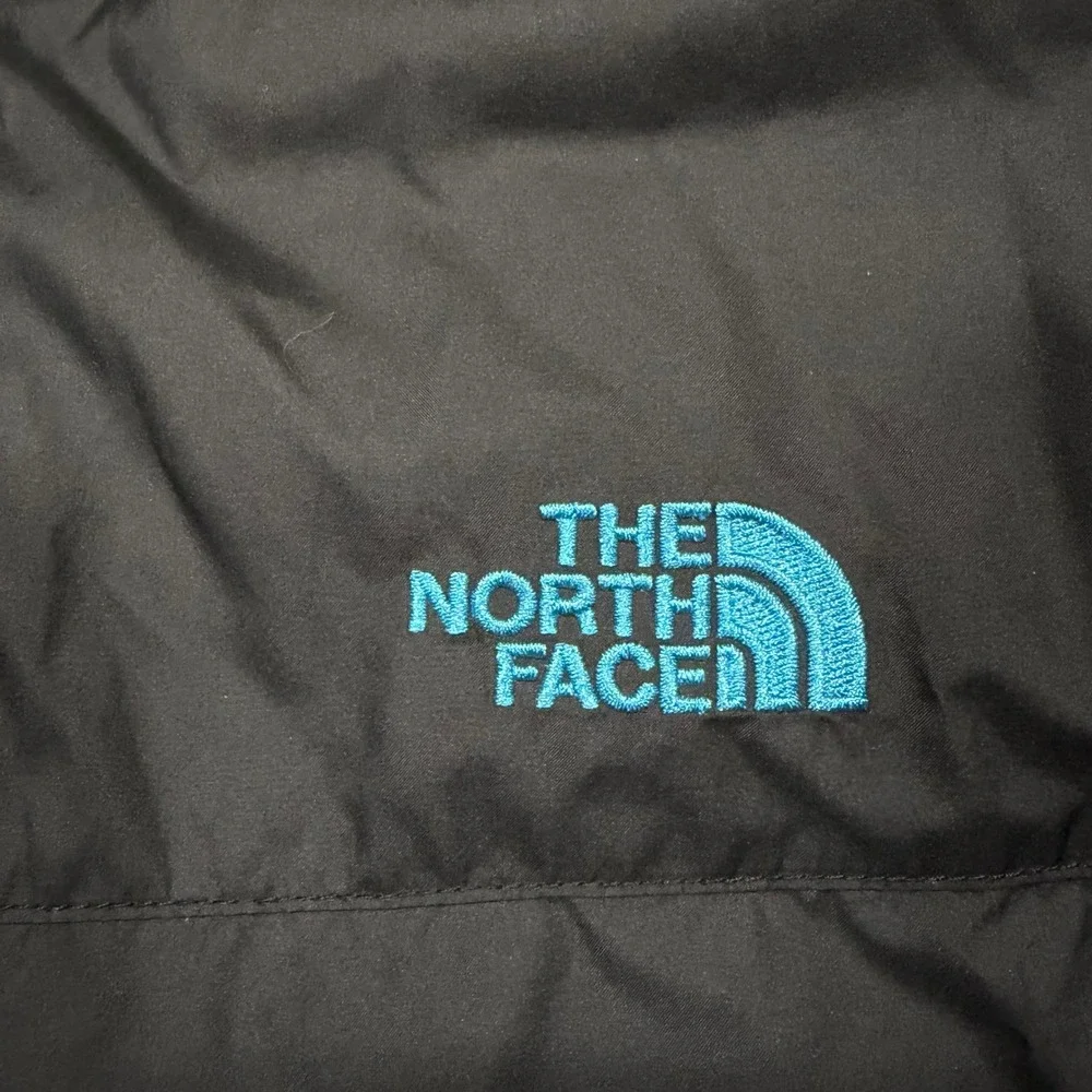 The North Face Reversible 550 Down Puffer Jacket Boys XL 18/20 Black Grey Blue